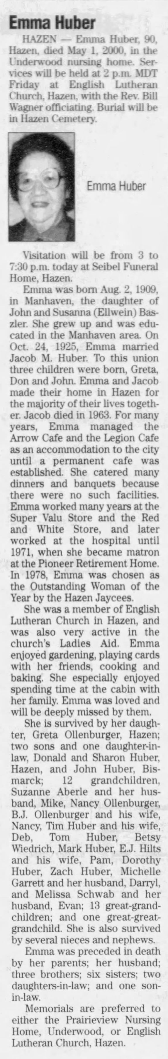 Clipping from The Bismarck Tribune